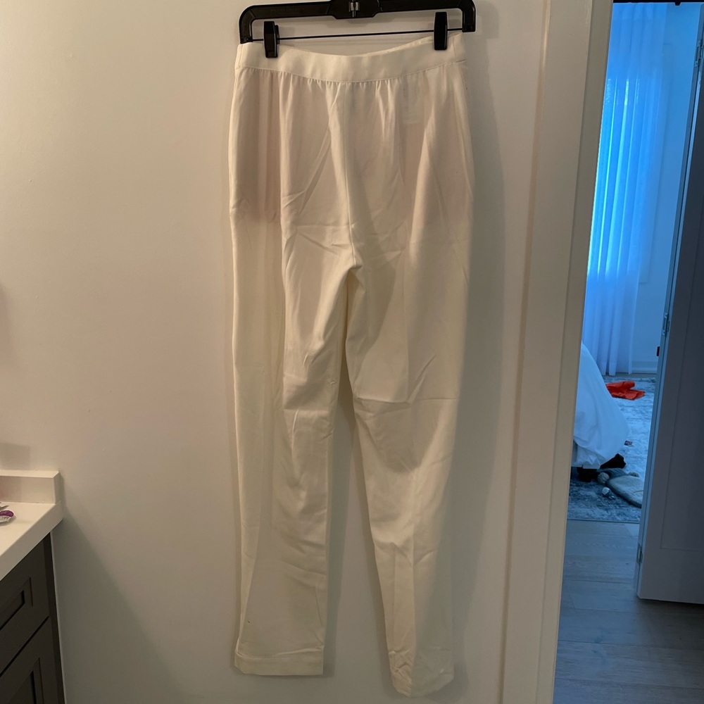 BCBG High Waist Wide Leg White Pants